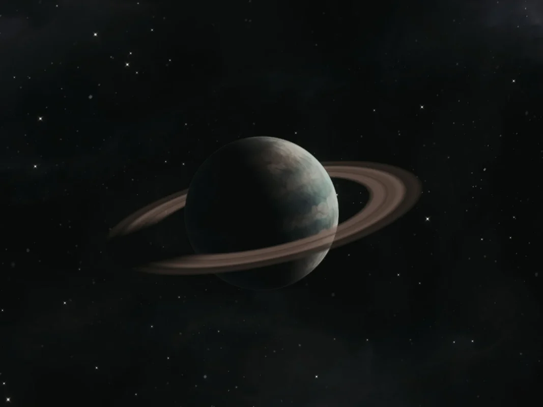 星空中帶著光環的行星