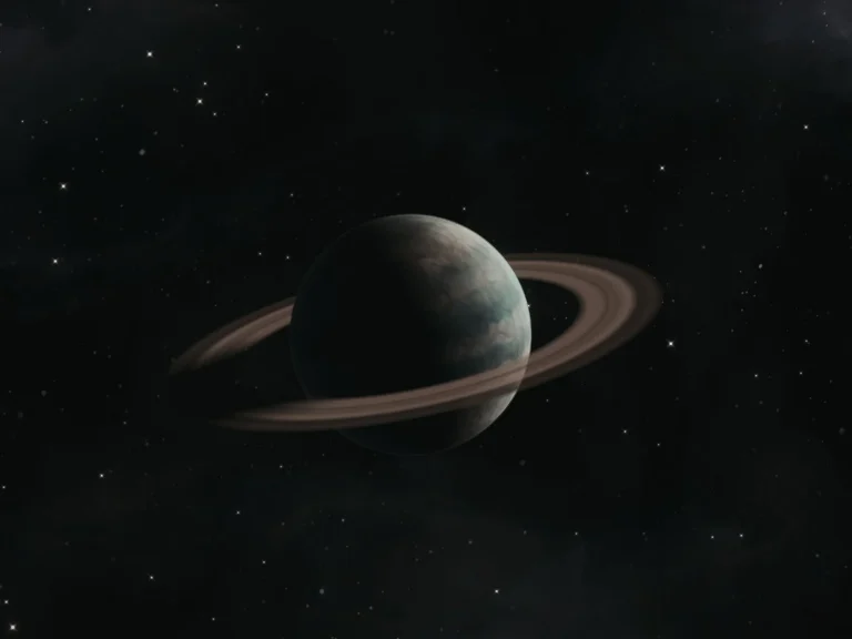 星空中帶著光環的行星